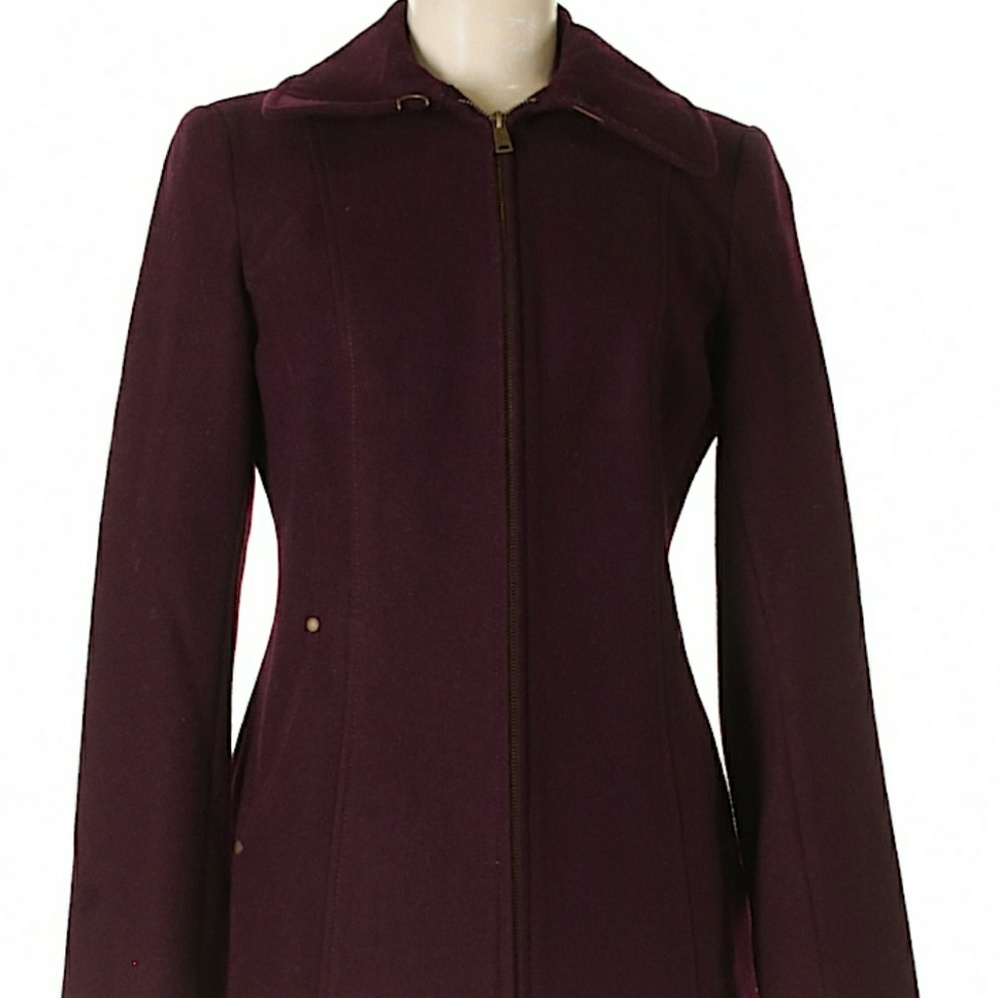 Nautica Dark Purple Wool Coat Sz M